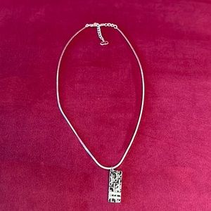 Christian Dior Black Totter Pendant Necklace